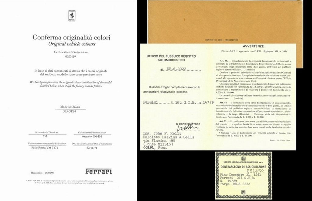 1971 Ferrari 365 GTB4 Berlinetta Scaglietti