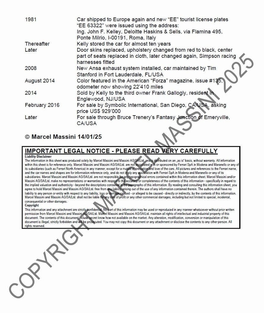 1971 Ferrari 365 GTB4 Berlinetta Scaglietti