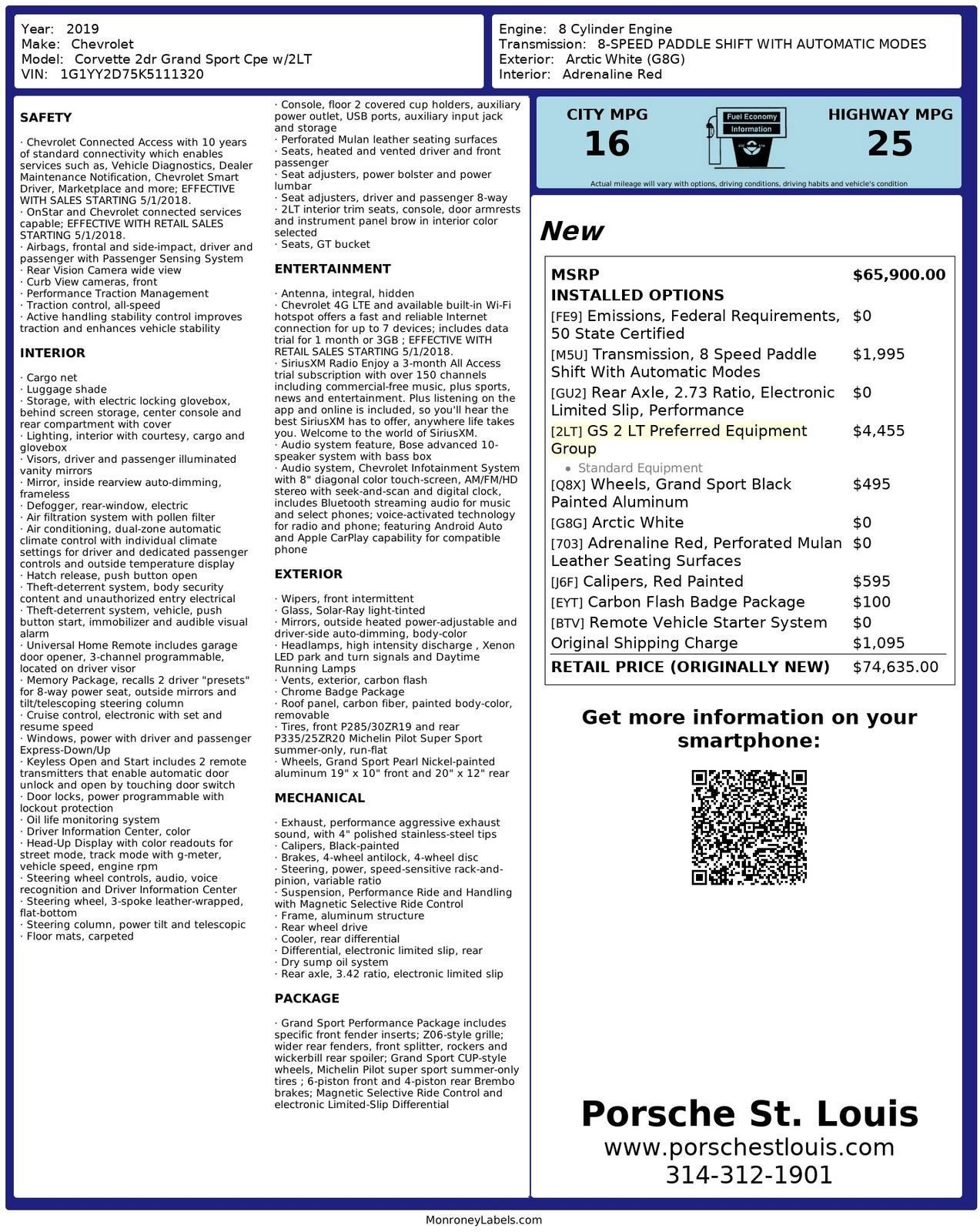 2019 Chevrolet Corvette Grand Sport 2LT