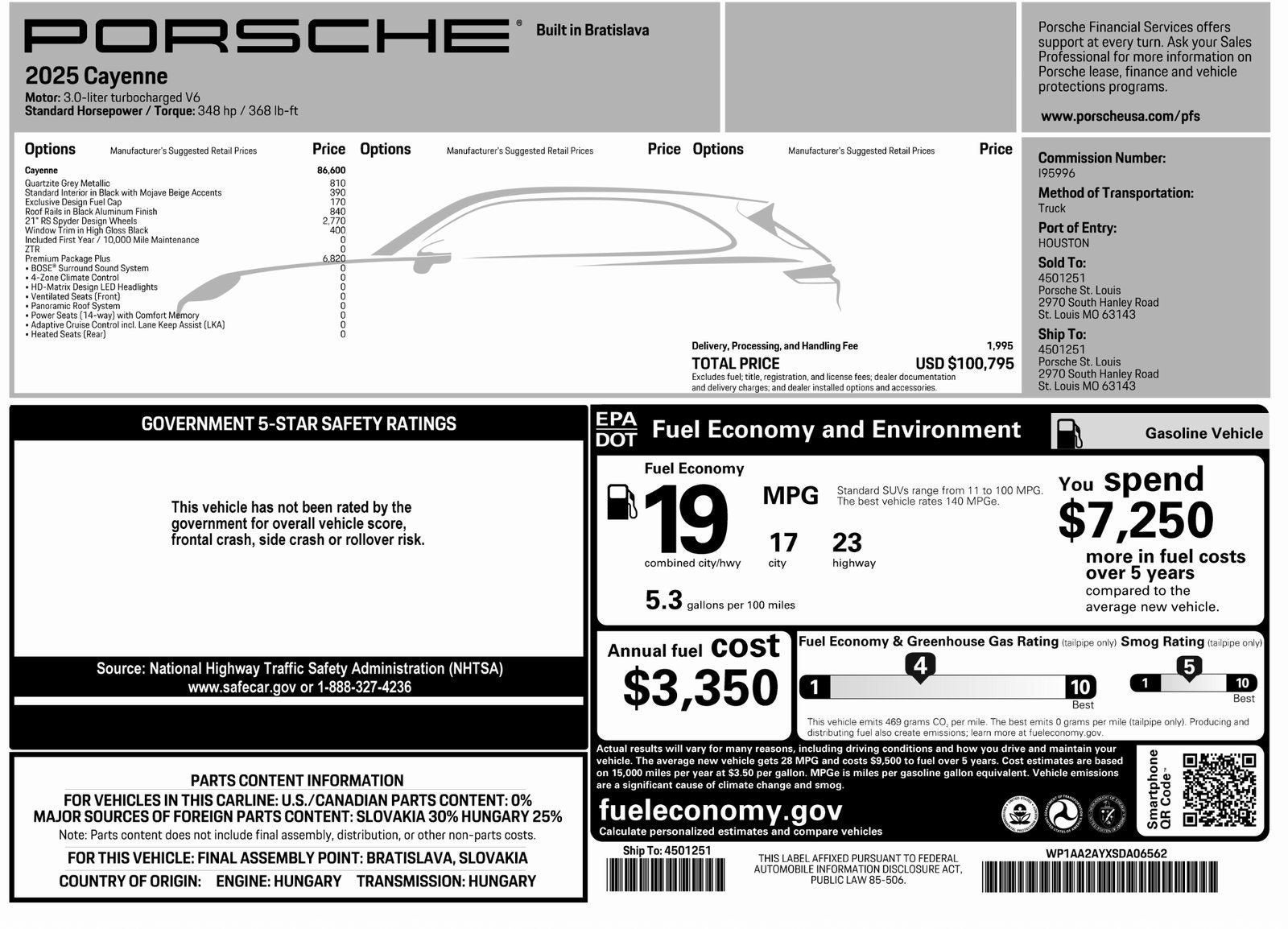 2025 Porsche Cayenne Base
