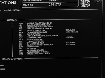 2024 Ferrari 296 GTS Tailor Made