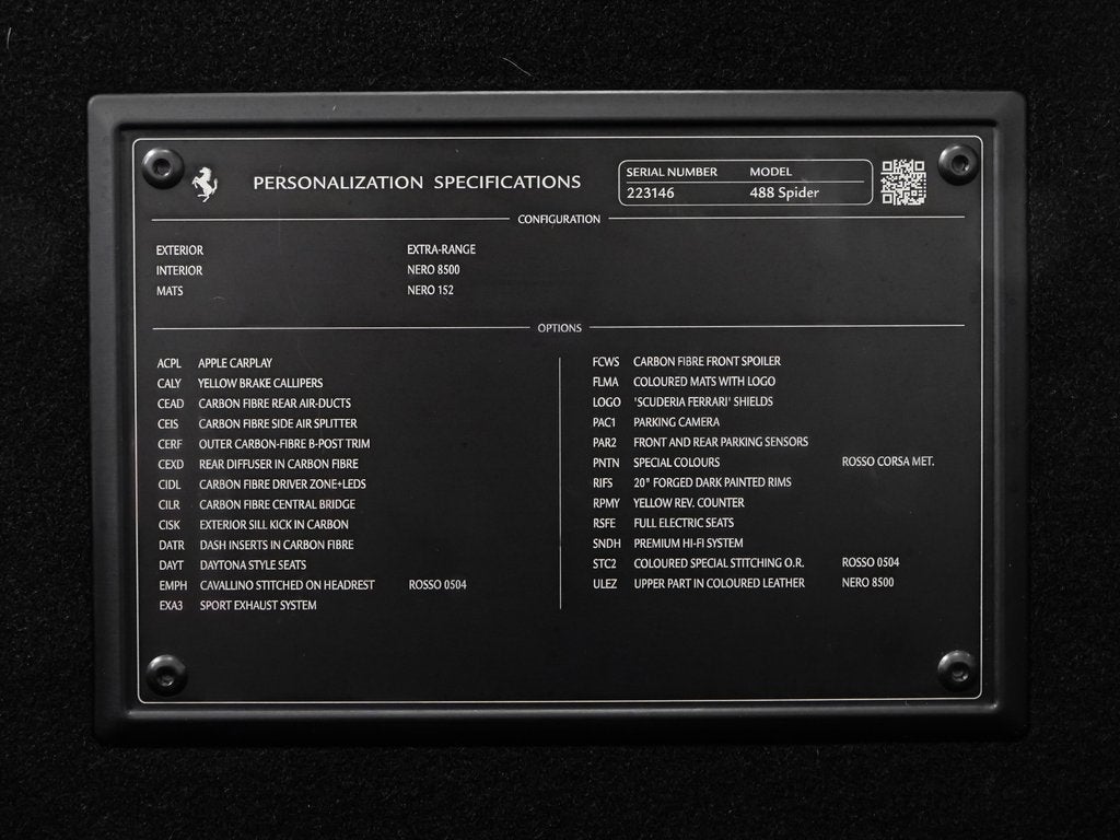 2017 Ferrari 488 Spider Base