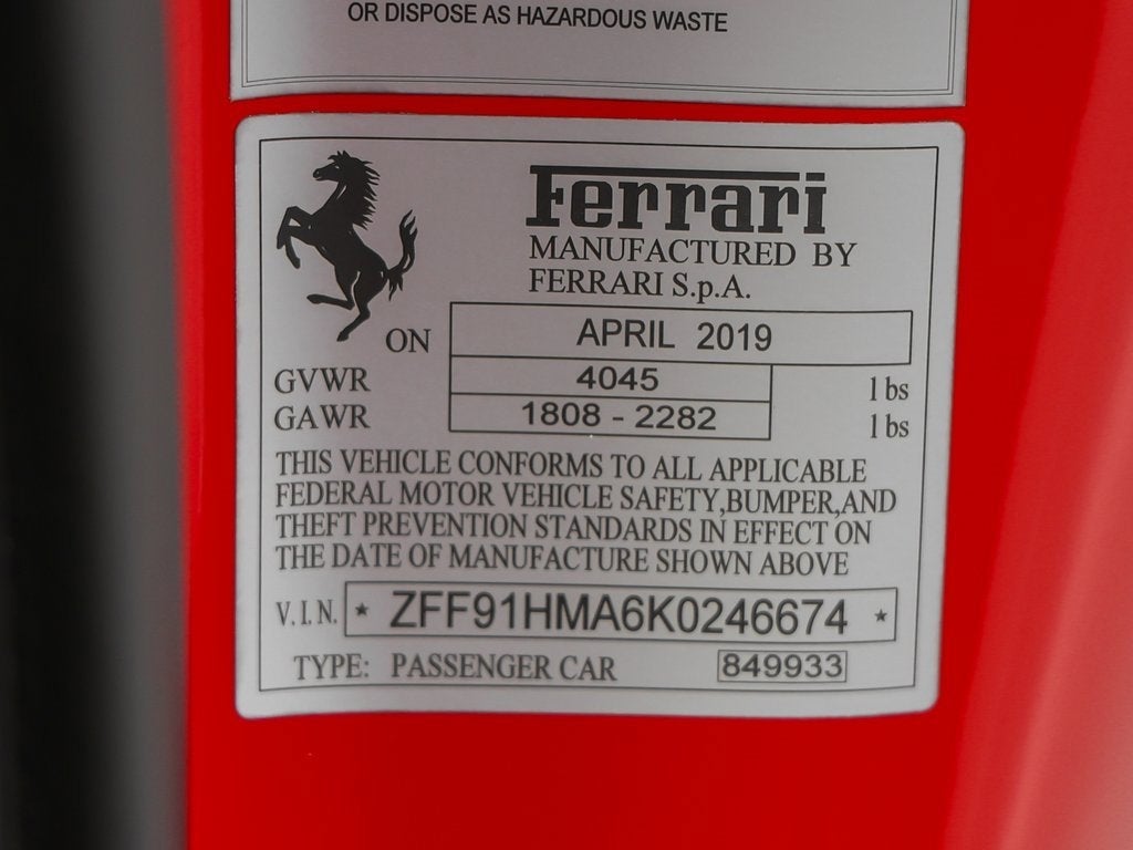 2019 Ferrari 488 Pista Spider