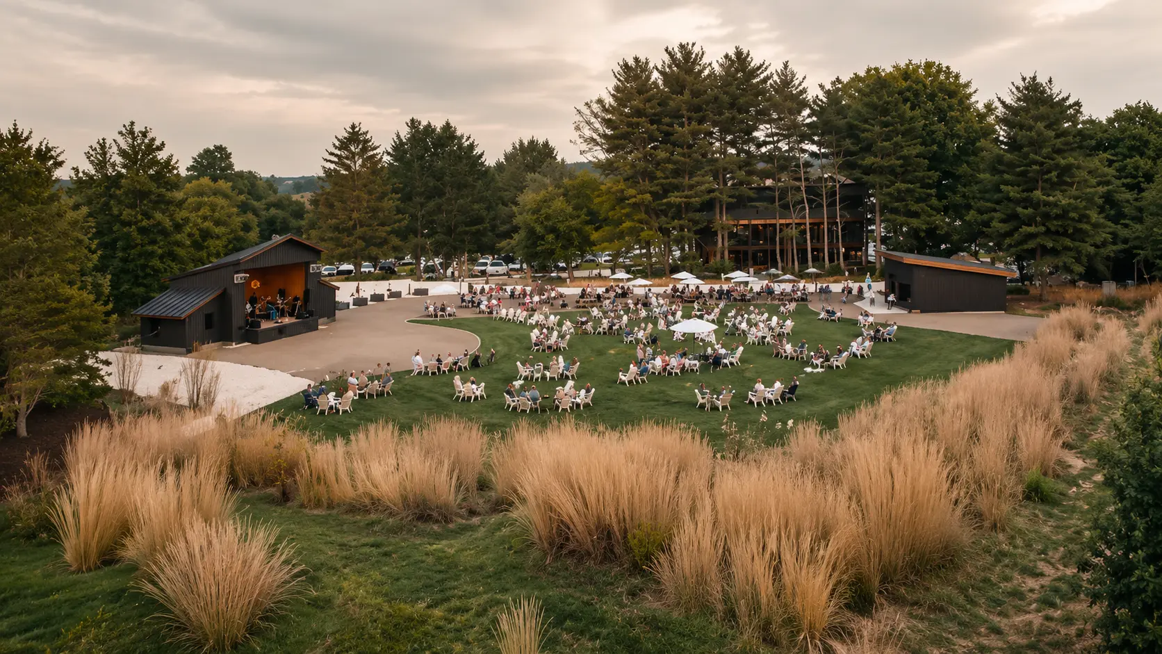 Guests gathered on The Field at Cottle Village